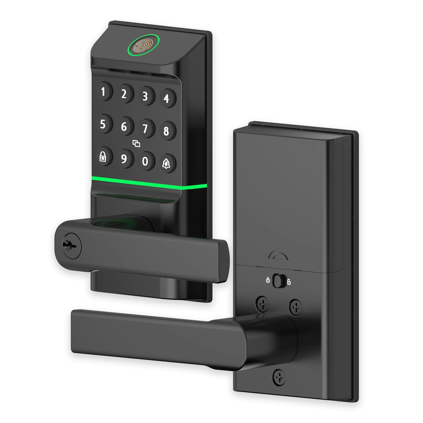 Smart Fingerprint Door Lock Passcode Unlock Electronic Touchscreen Keypad Handle TYPE-C Interface App Control
