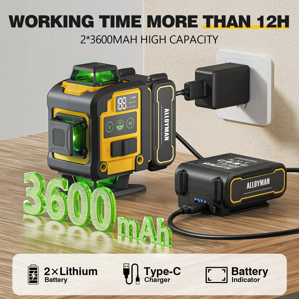 Laser Level with Tripod, 4x360° Self Leveling Laser Level