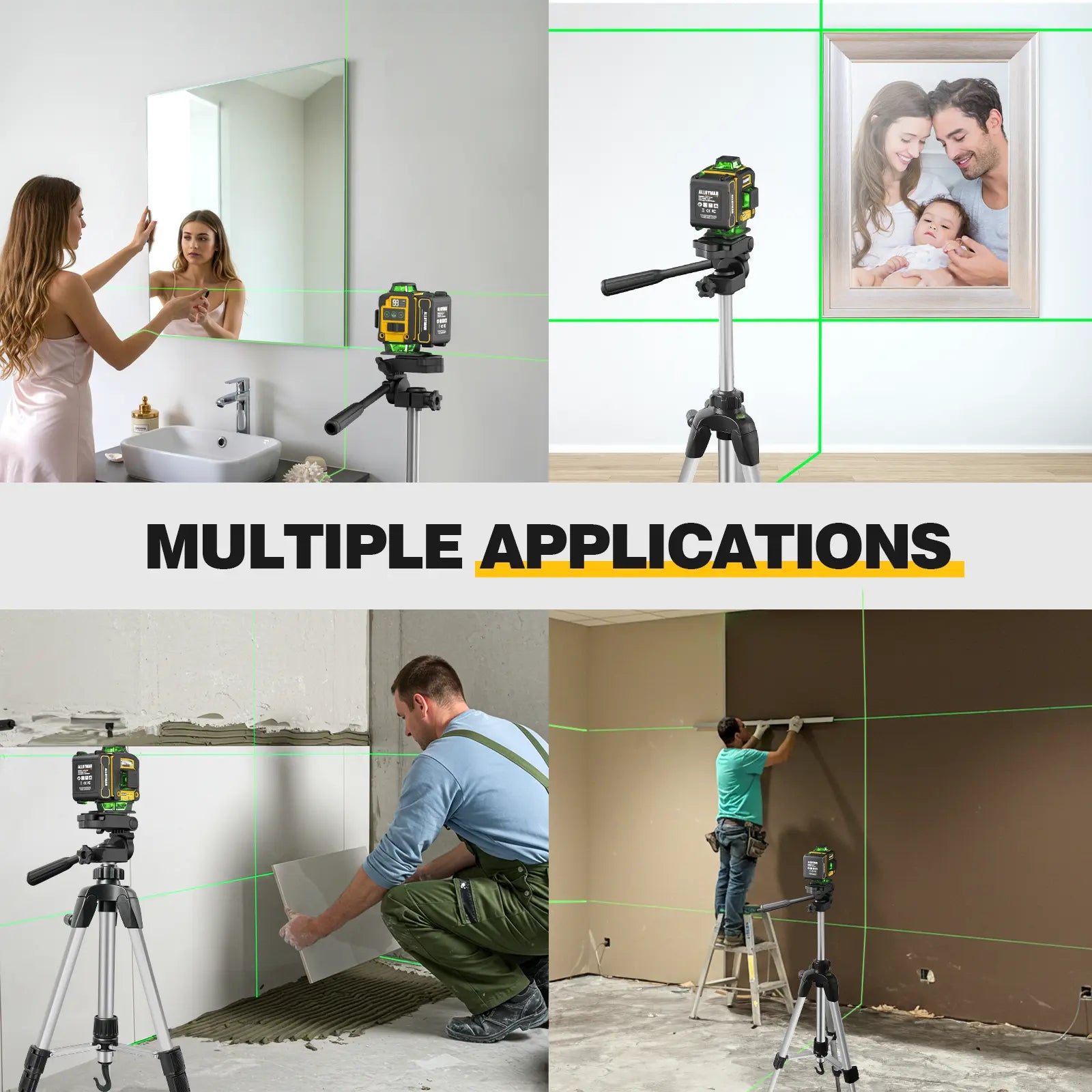 Laser Level with Tripod, 4x360° Self Leveling Laser Level